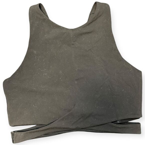 ATHLETA Women’s Black Conscious Cut Out Crop Tank Top Size Medium Style #979797 - Picture 2 of 6